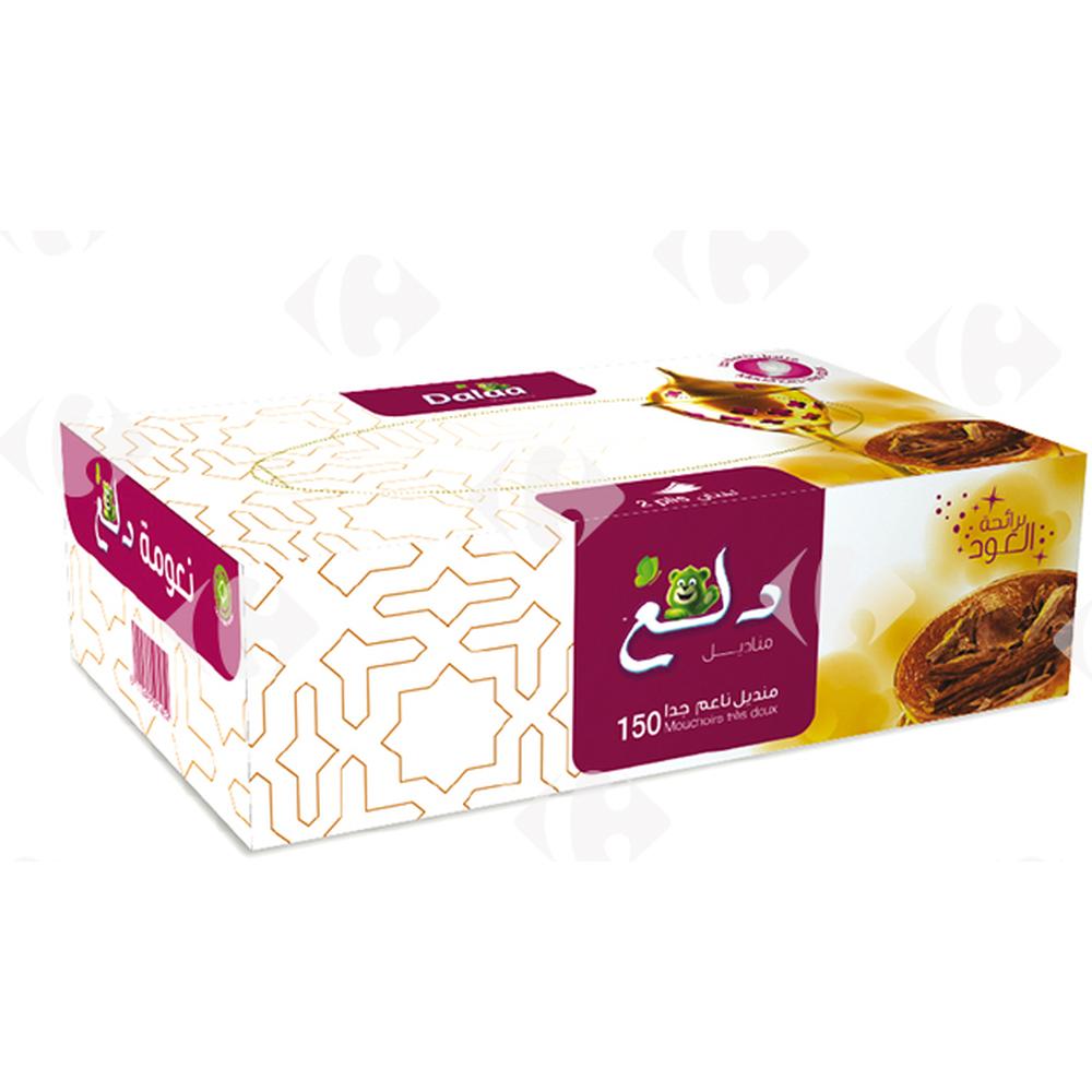 [525021] Boîte de Mouchoirs Senteur Oud 2 Plis Dalaa 150 unités
