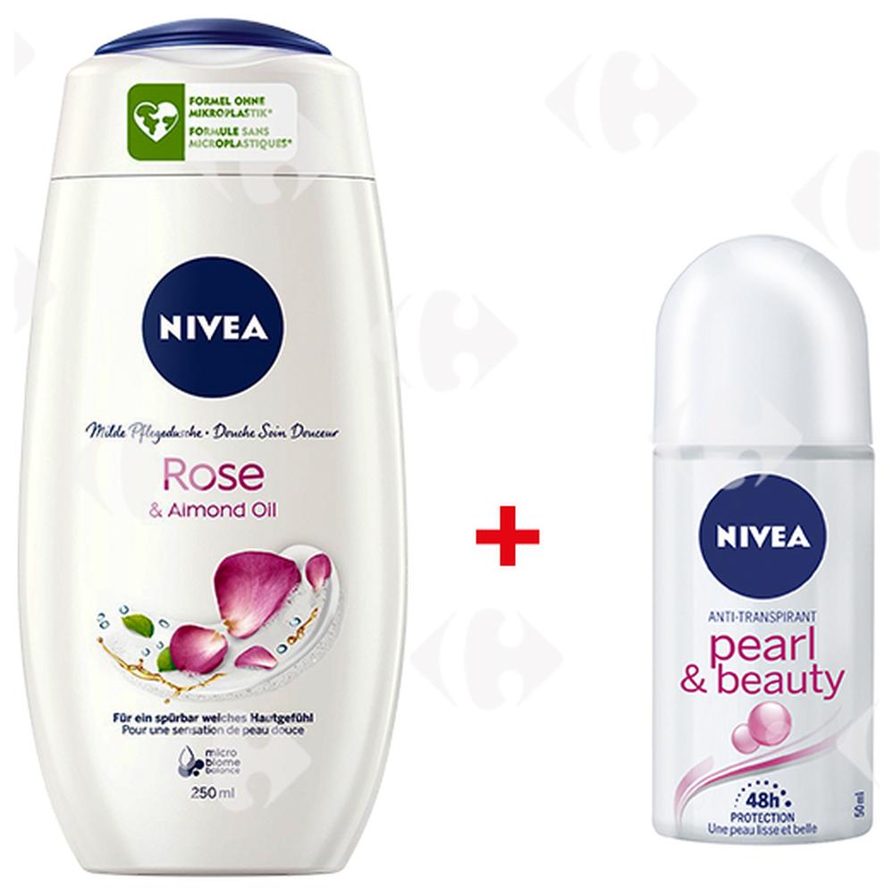 Déodorant Bille Féminin Pearl & Beauty Nivea 50ml + Crème De Douche Nivea 250ml