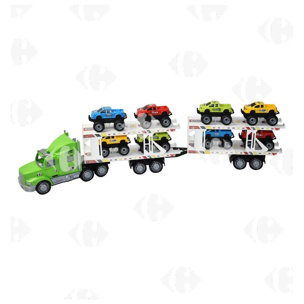 [669861] Jeu de Camion Transporteur avec 8 Voitures Speed Track 68cm