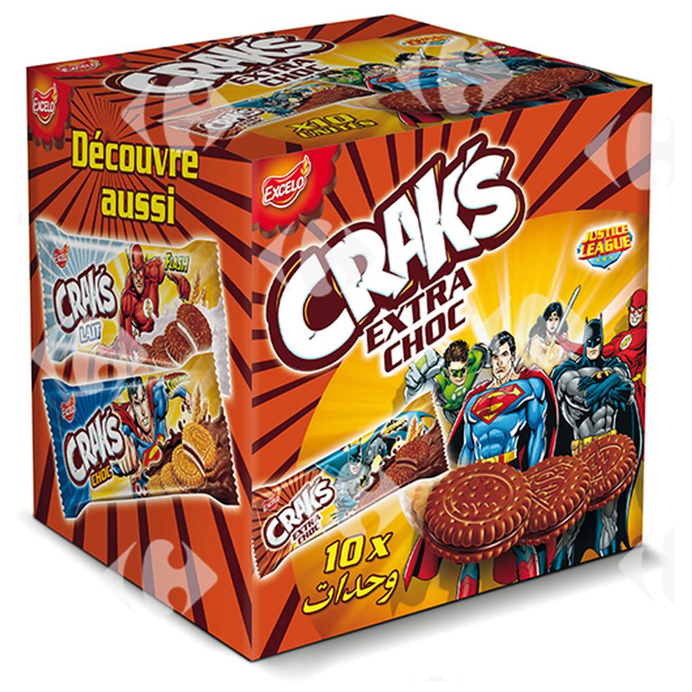 Pack Biscuits Enrobés Choc Crak'S 10x36g