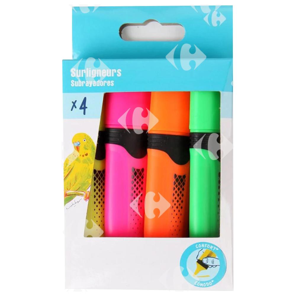 [592941] Surligneur Classique Carrefour 4 unités