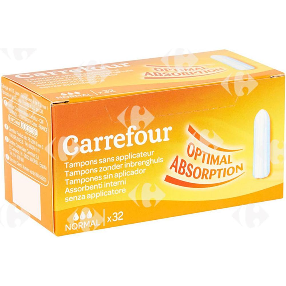 [231300] Tampons Sans Applicateur Normal Carrefour 32 unités