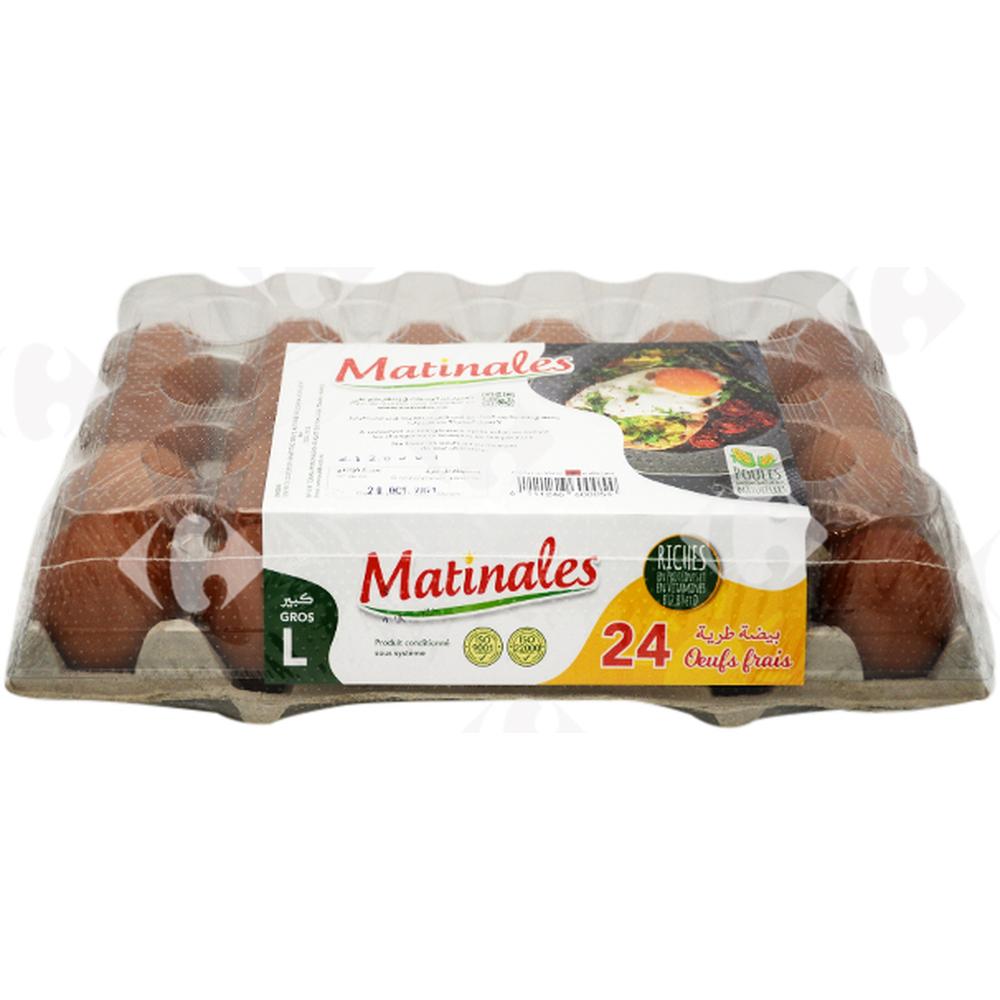[648752] Œufs Gros Calibre Matinales 24 unités