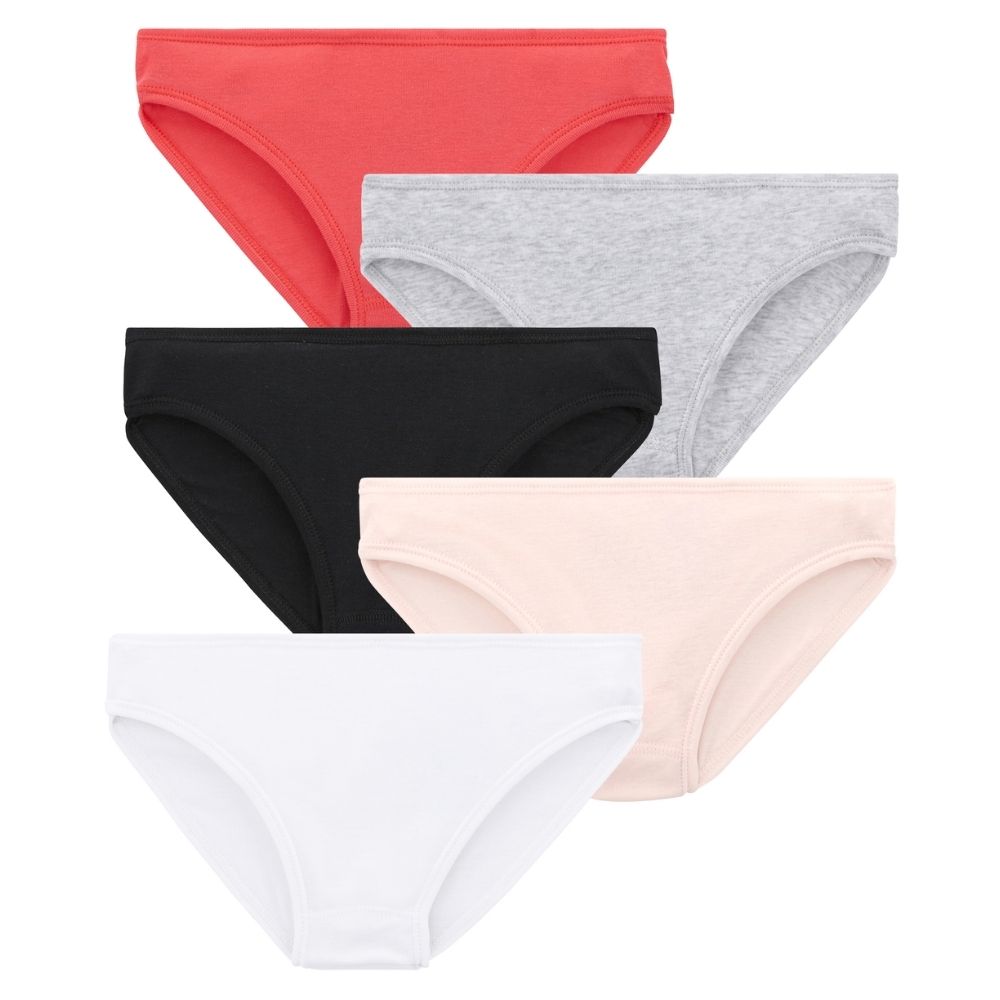 [691599] Lot 5 Slips Coton Unis Rose