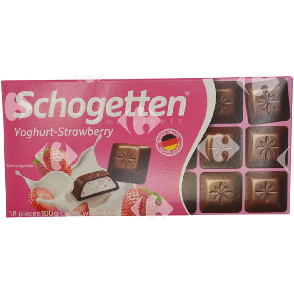 [45436] Tablette de Chocolat au Lait aux Fraises Schogetten 100g