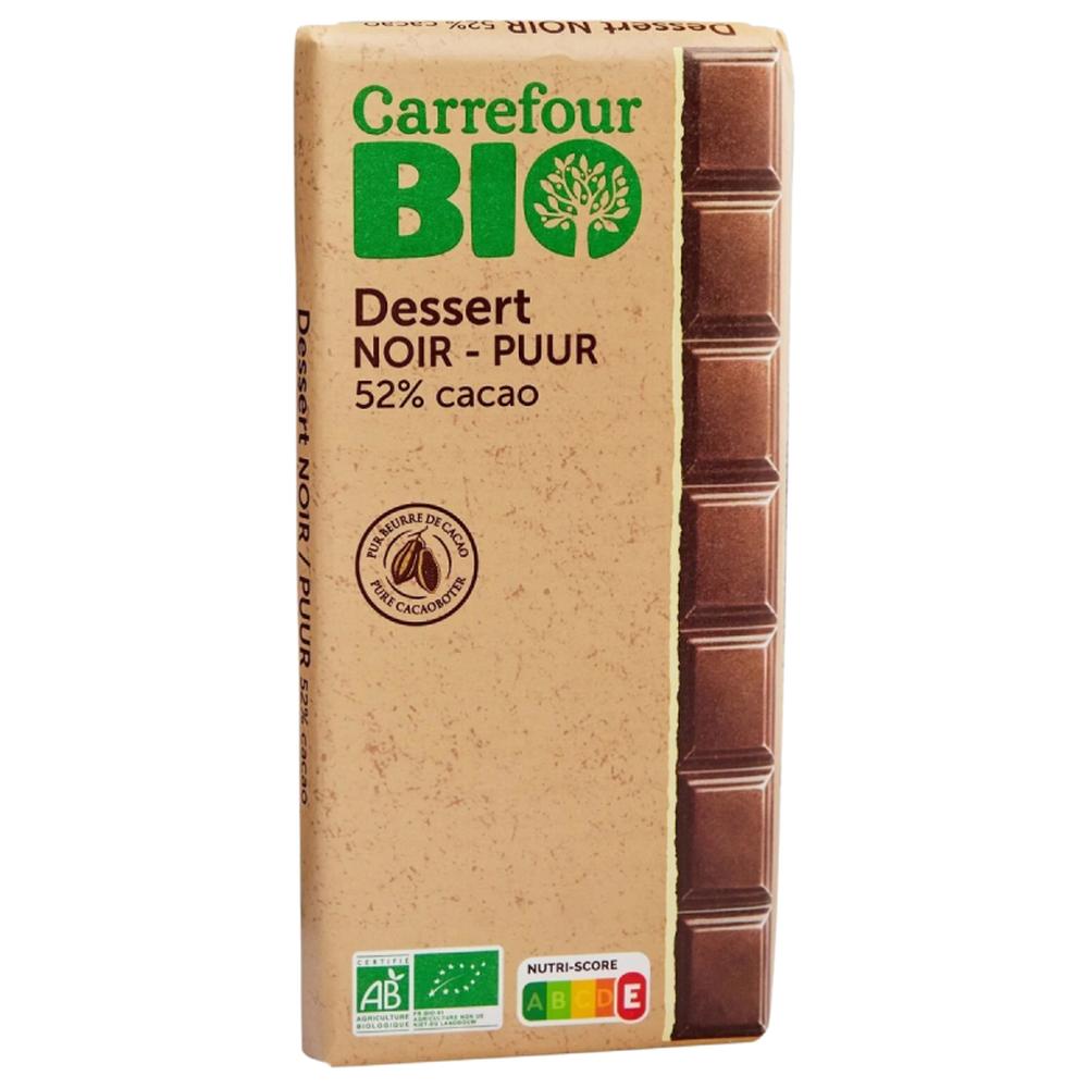 [626915] Tablette Chocolat Dessert 52% Cacao Carrefour Bio 200g