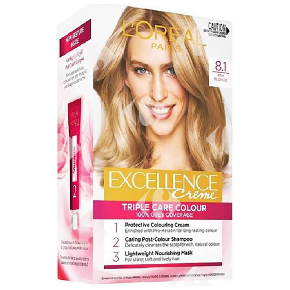 [2445] Coloration Crème Blond Clair Cendré 8,1 Excellence