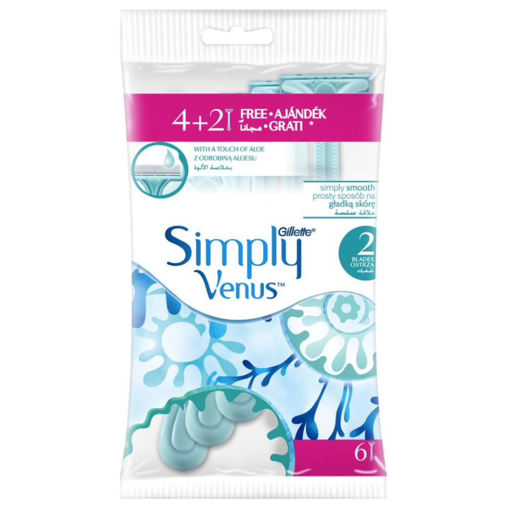 [566957] Lot de 4 Rasoirs Simply Venus + 2 Gratuits