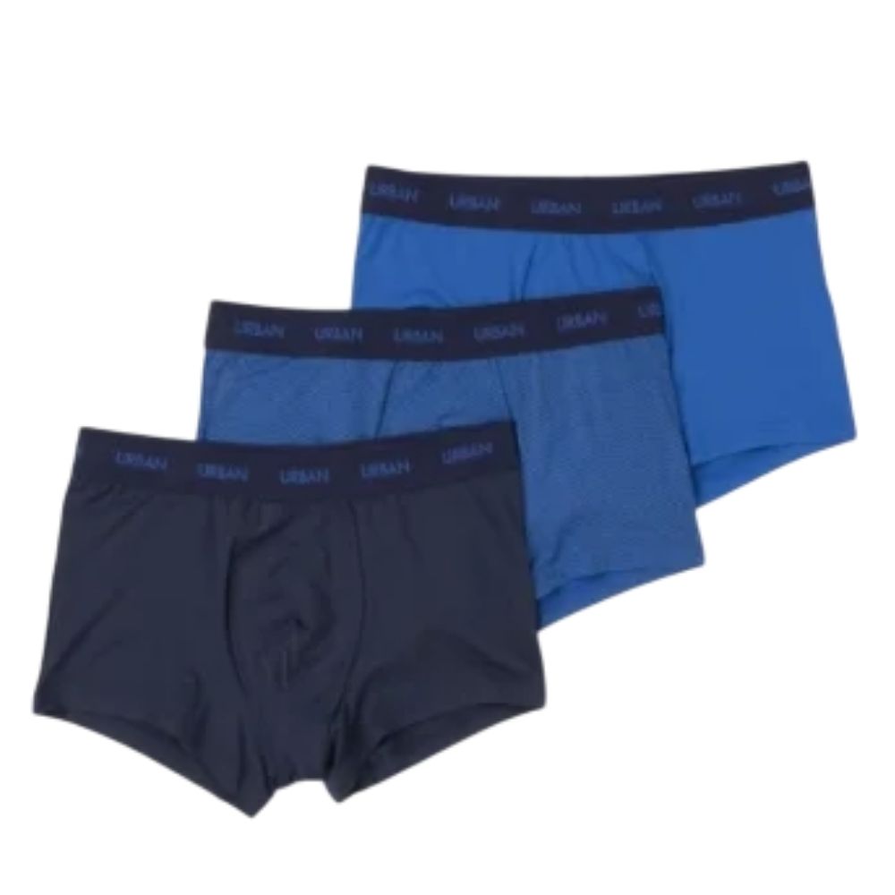 [690314] Lot 3 Boxers Homme Microfibre Marine