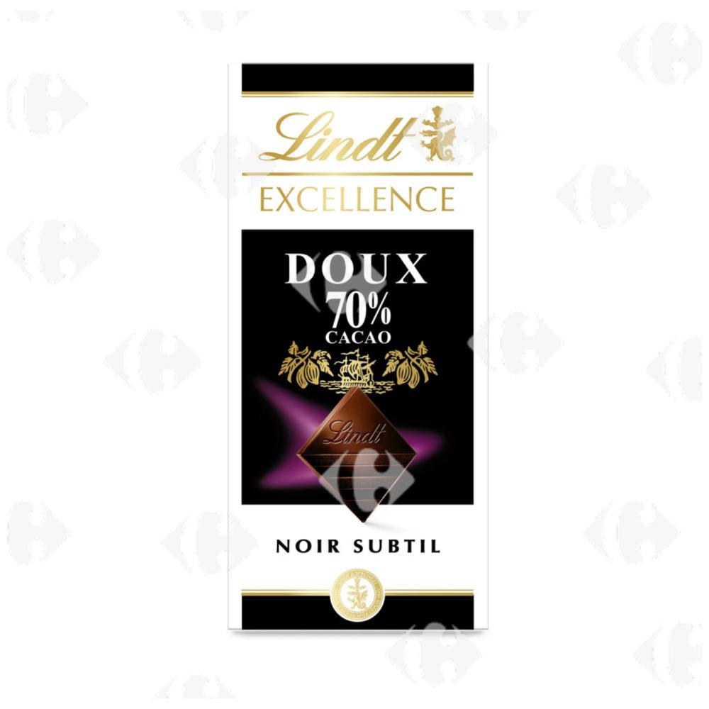 Tablette de Chocolat Noir 70% Cacao Lindt Excellence 100g