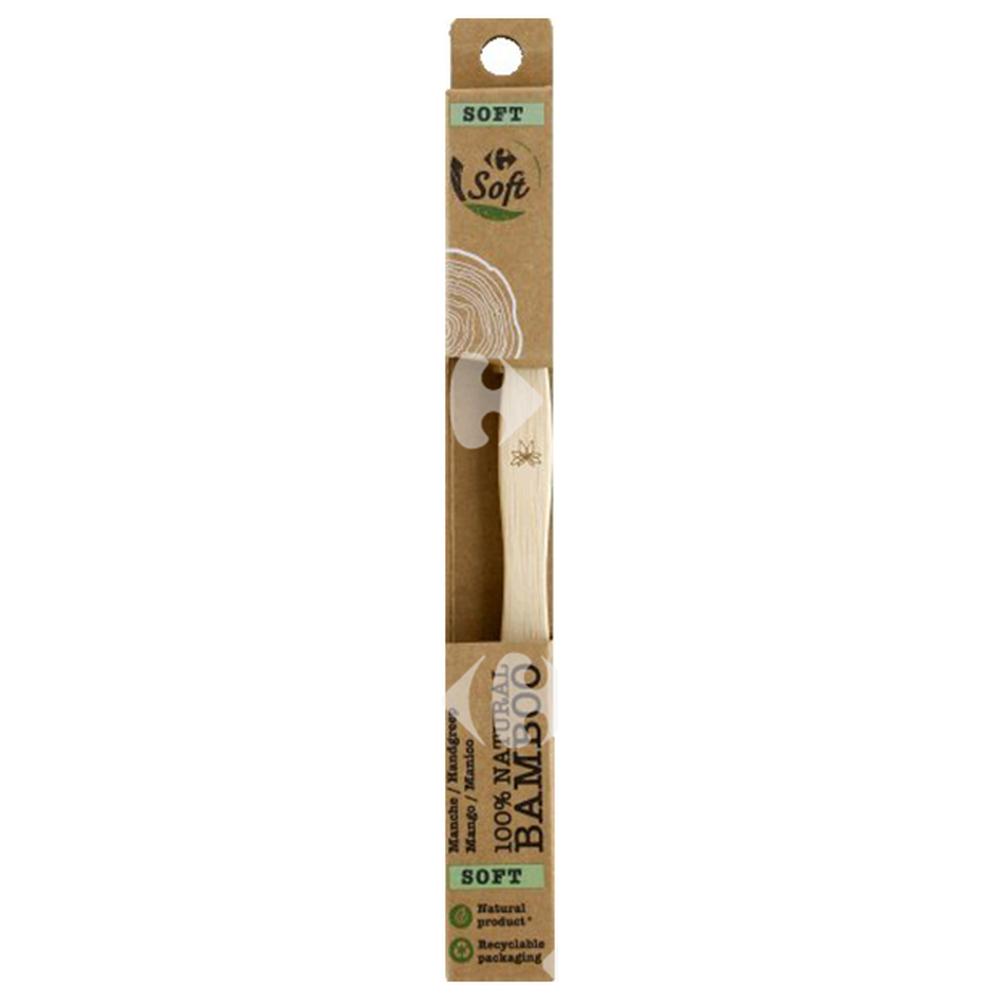 [656515] Brosse à Dent Souple Bambou Naturel Carrefour 1 unité