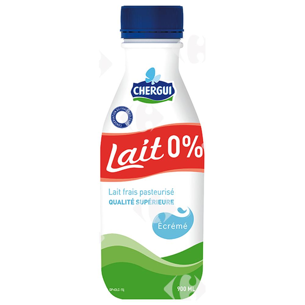 Lait Frais Ecrémé 0% de Longue Conservation en Bouteille Chergui 900ml