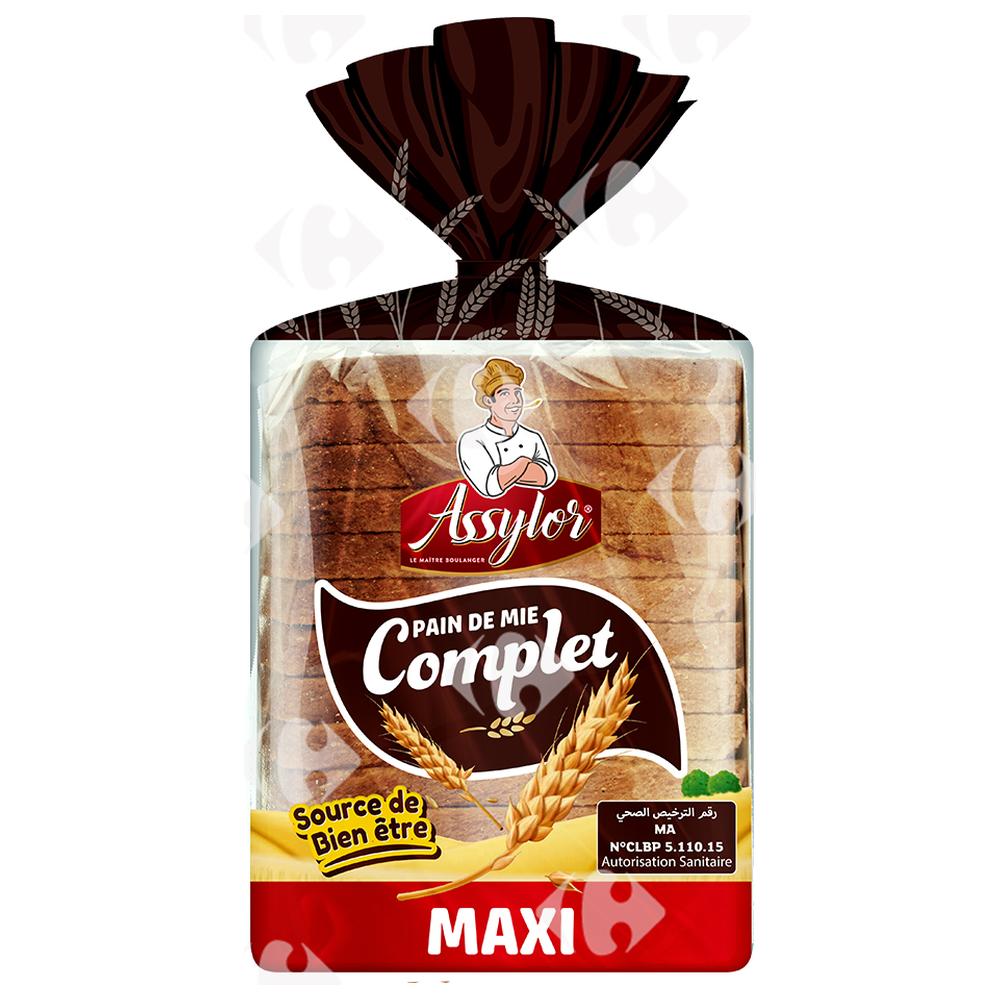 [73223] Pain de Mie Familial Complet Assylor 15 tranches 520g.
