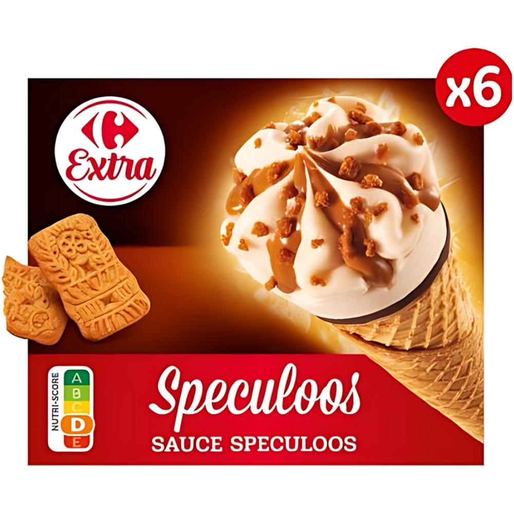 Cornets Glace Spéculoos Carrefour Extra 6 unités 408g