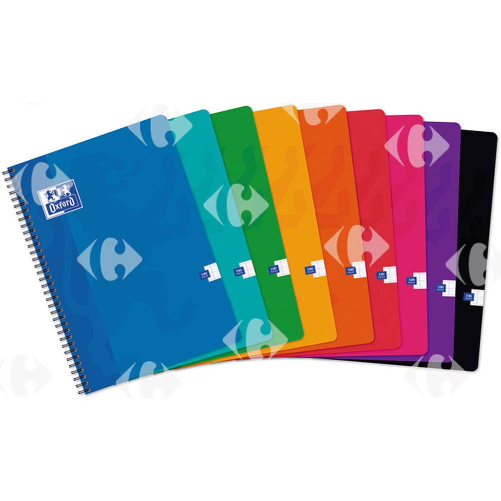 [403113] Cahier à Spirale A4 21x29,7cm Grands Carreaux Seyès Oxford 100 pages
