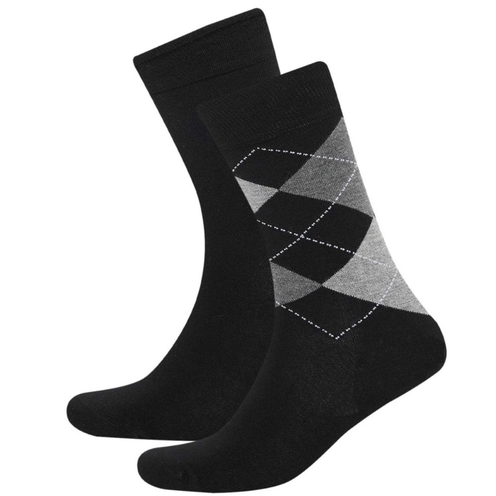 [701614] Lot 3 Chaussettes Homme Jacquard Noir