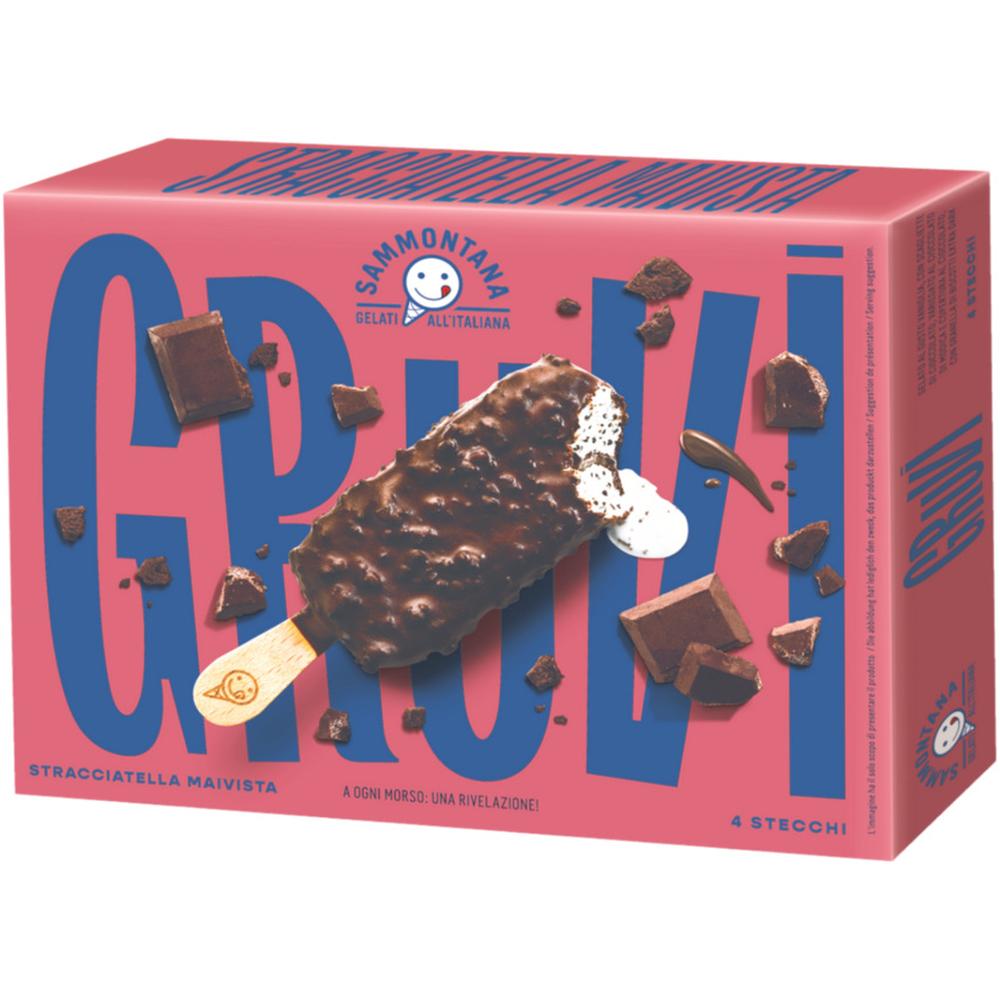 [665268] Bâtonnets de Glace Stracciatella Gruvi Sammontana 4x75ml.