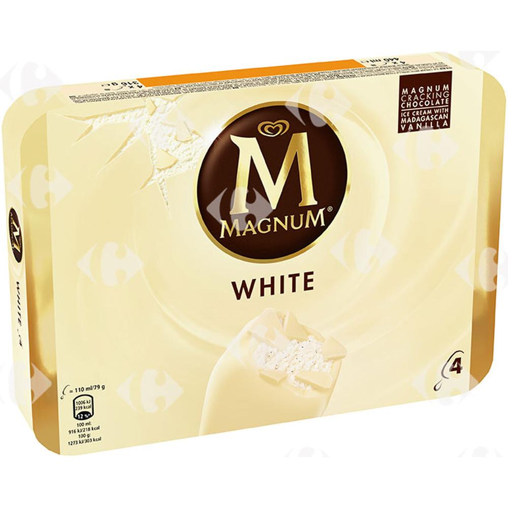 Bâtonnet de Glace Chocolat Blanc Magnum 4x110ml.