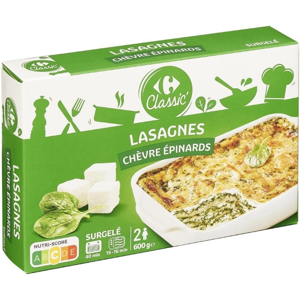 Lasagne Chèvre Épinard Carrefour Classic 600g.