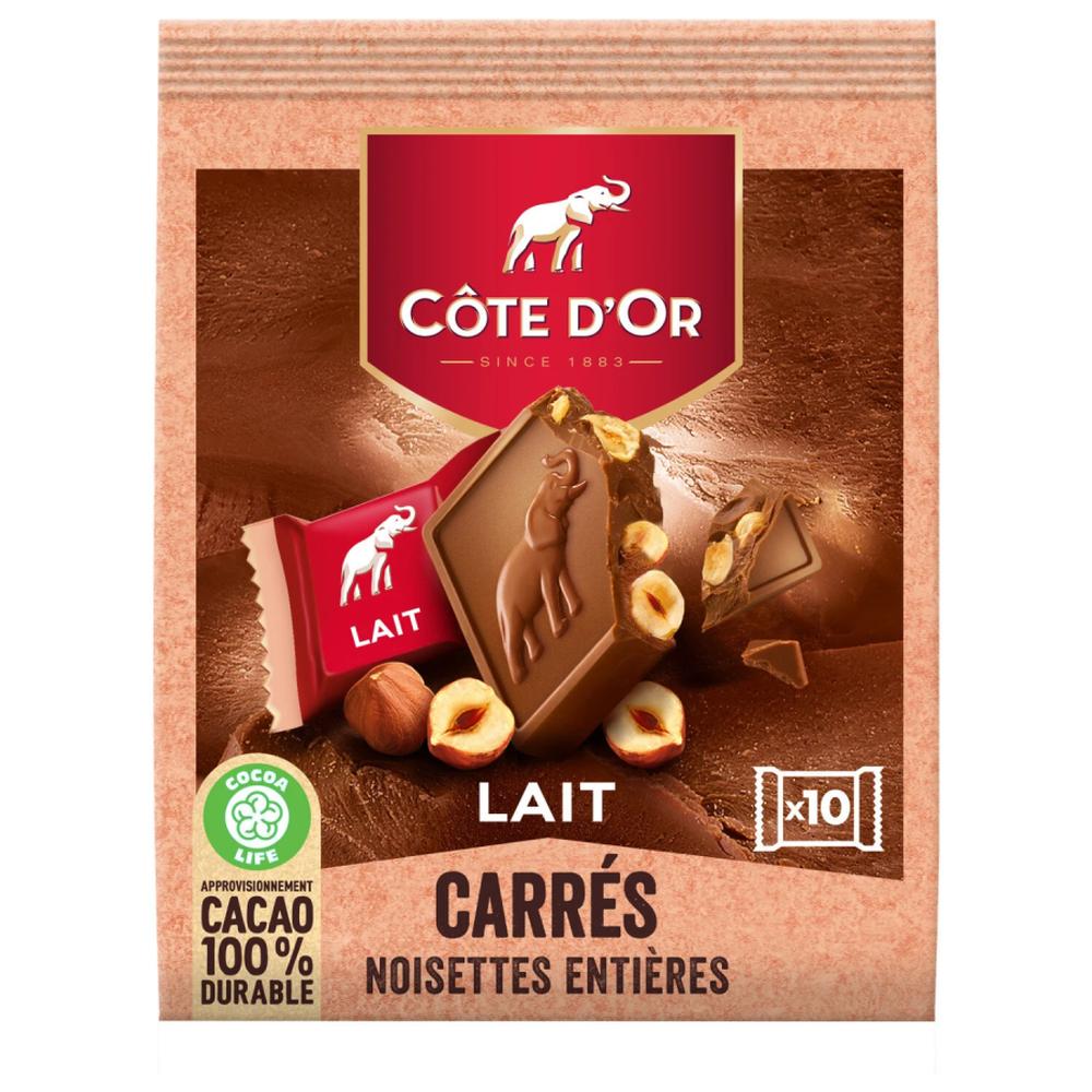 [573816] Mini Carrés Chocolat Lait Noisettes Côte d'Or 200g
