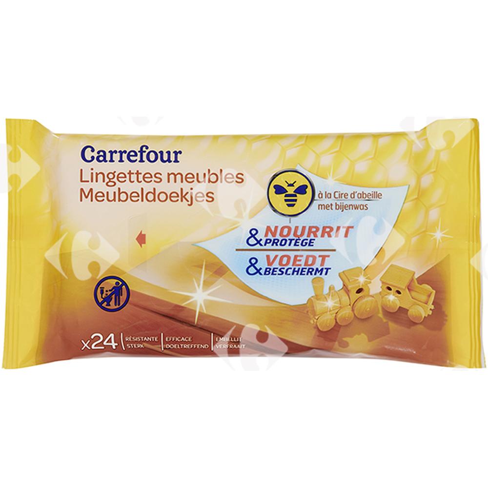 Lingettes Meubles à La Cire d'Abeille Naturelle Carrefour 24 feuilles