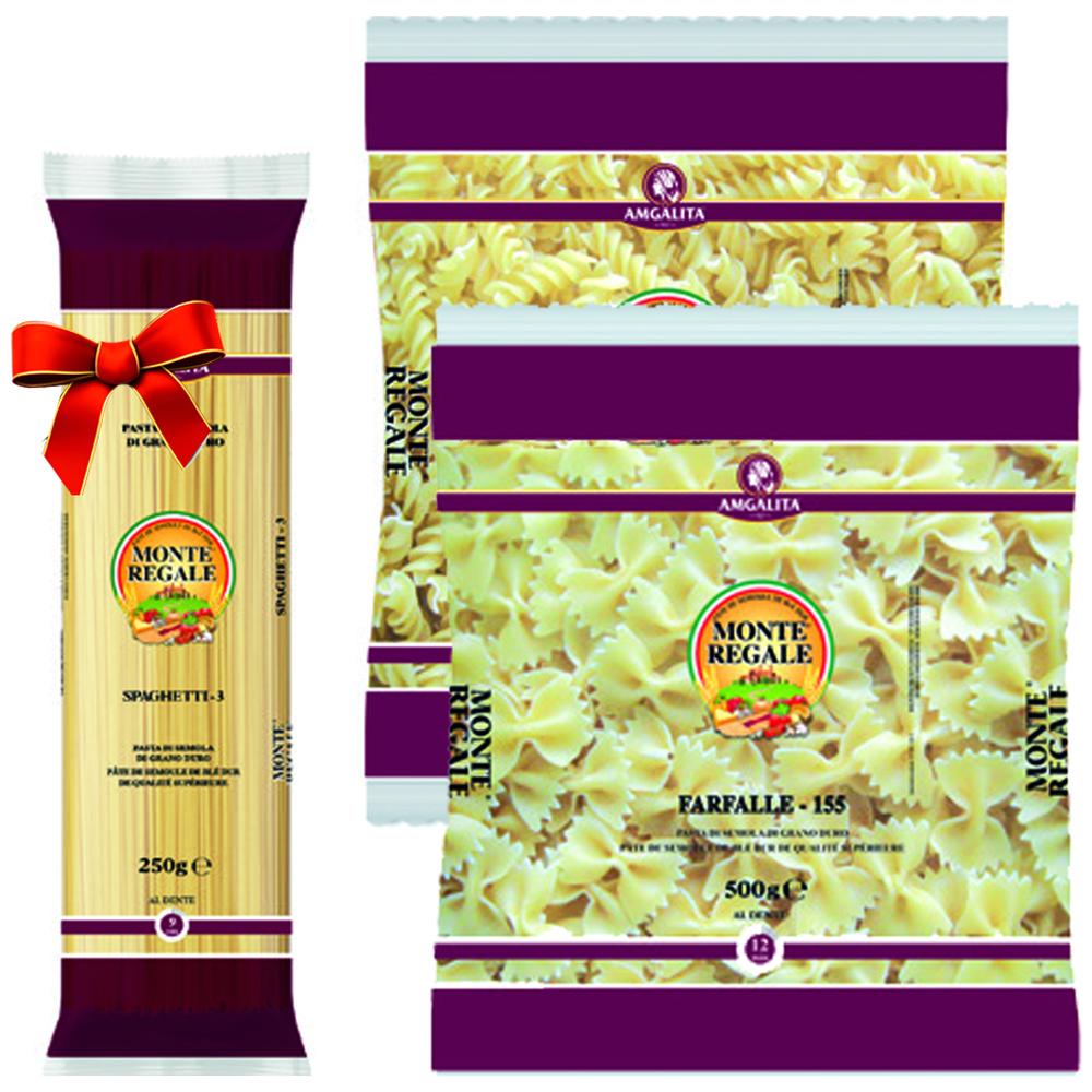 [543626] Lot de 2 Pâtes Courtes Monte Régale 500g + 1 Spaghetti Offert