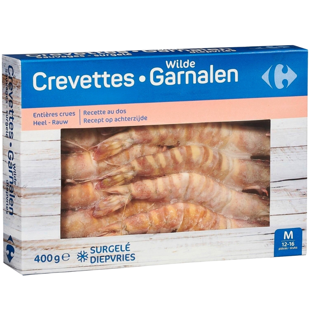 [644293] Crevettes Entières 12/16 Carrefour 400g.