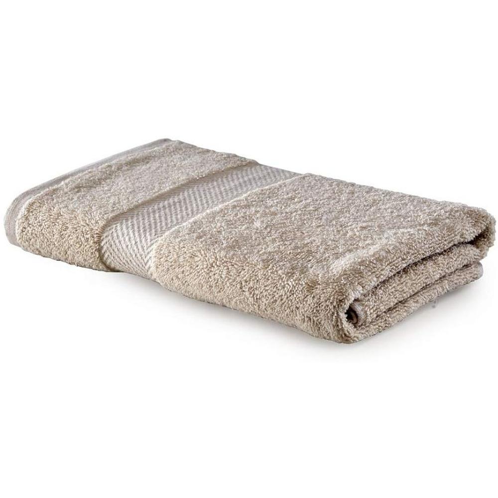 [726038] Serviette de Bain Taupe Uni Coton Tex Home 50x90cm