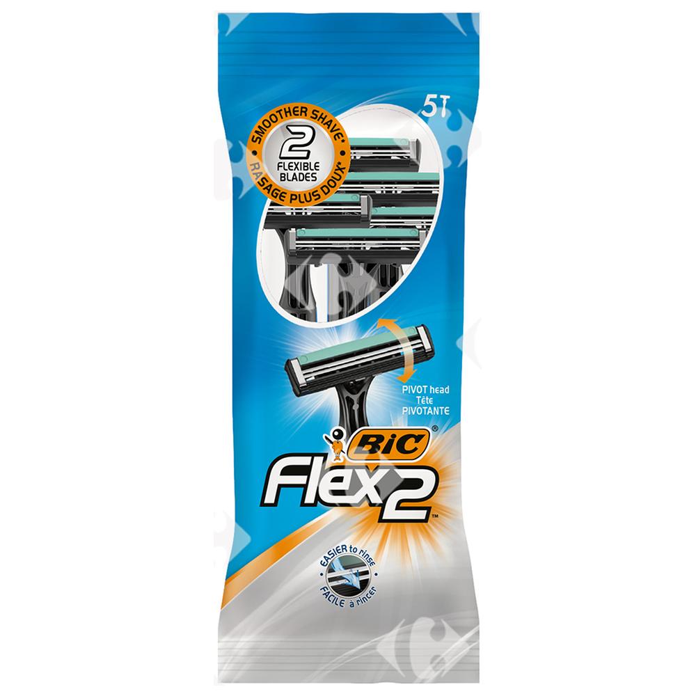 Rasoirs Jetables Flex 2 Pivot Pouch Bic 5 unités.