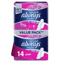 Serviettes Hygiéniques Diamond Ultra Thin Long Always 14 unités.