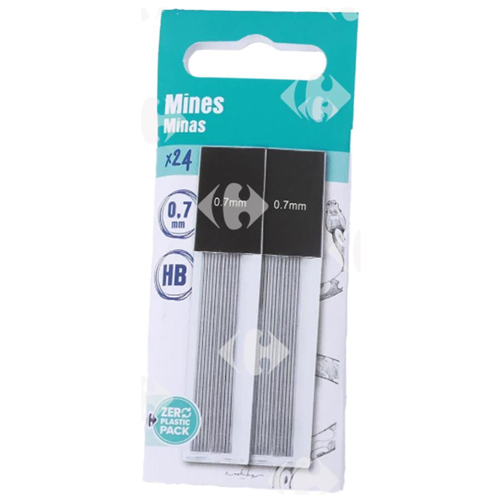 [505555] Mine HB Carrefour 0.7mm 24 unités.