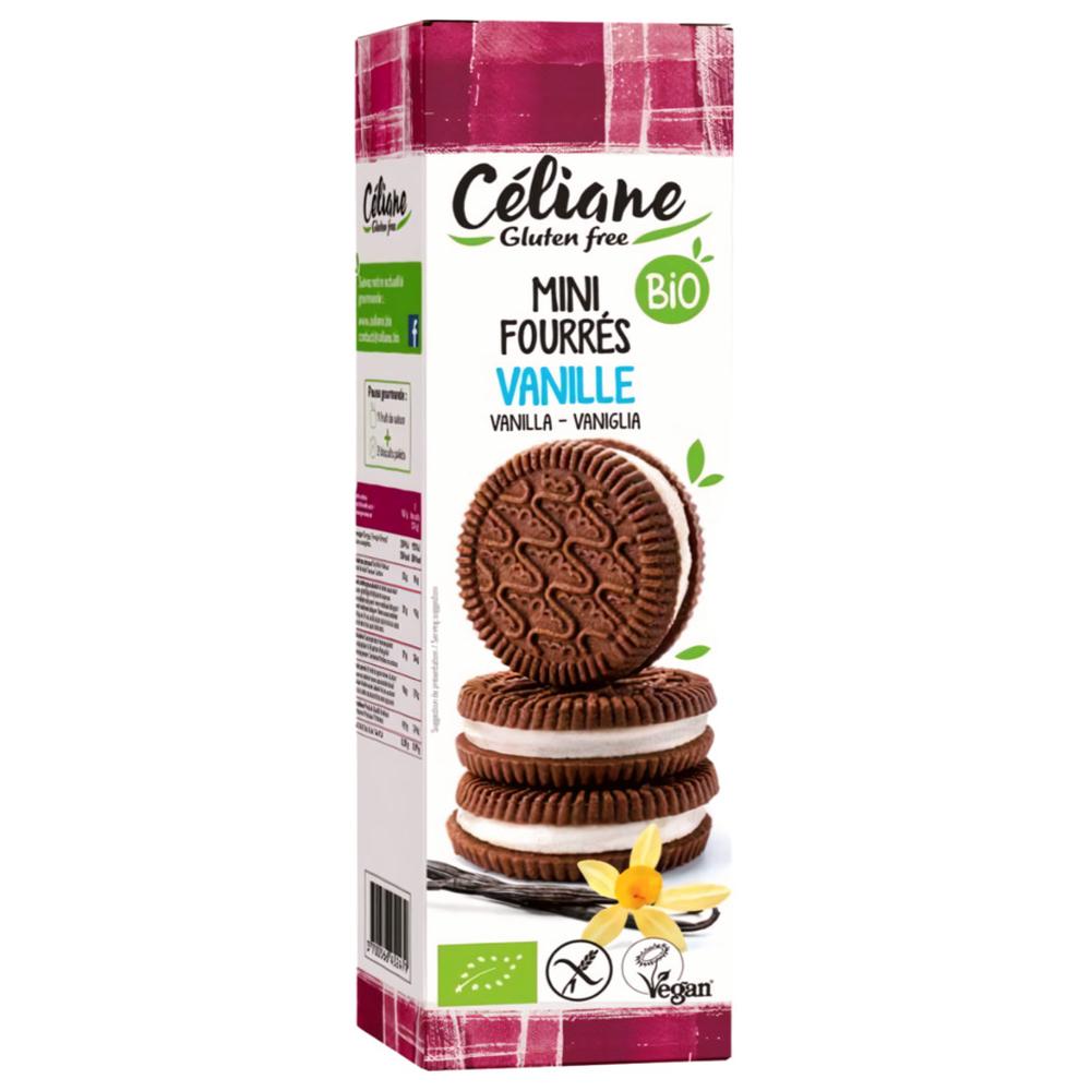 [713710] Mini Biscuit Fourré Vanille sans Gluten Celiane 125g.