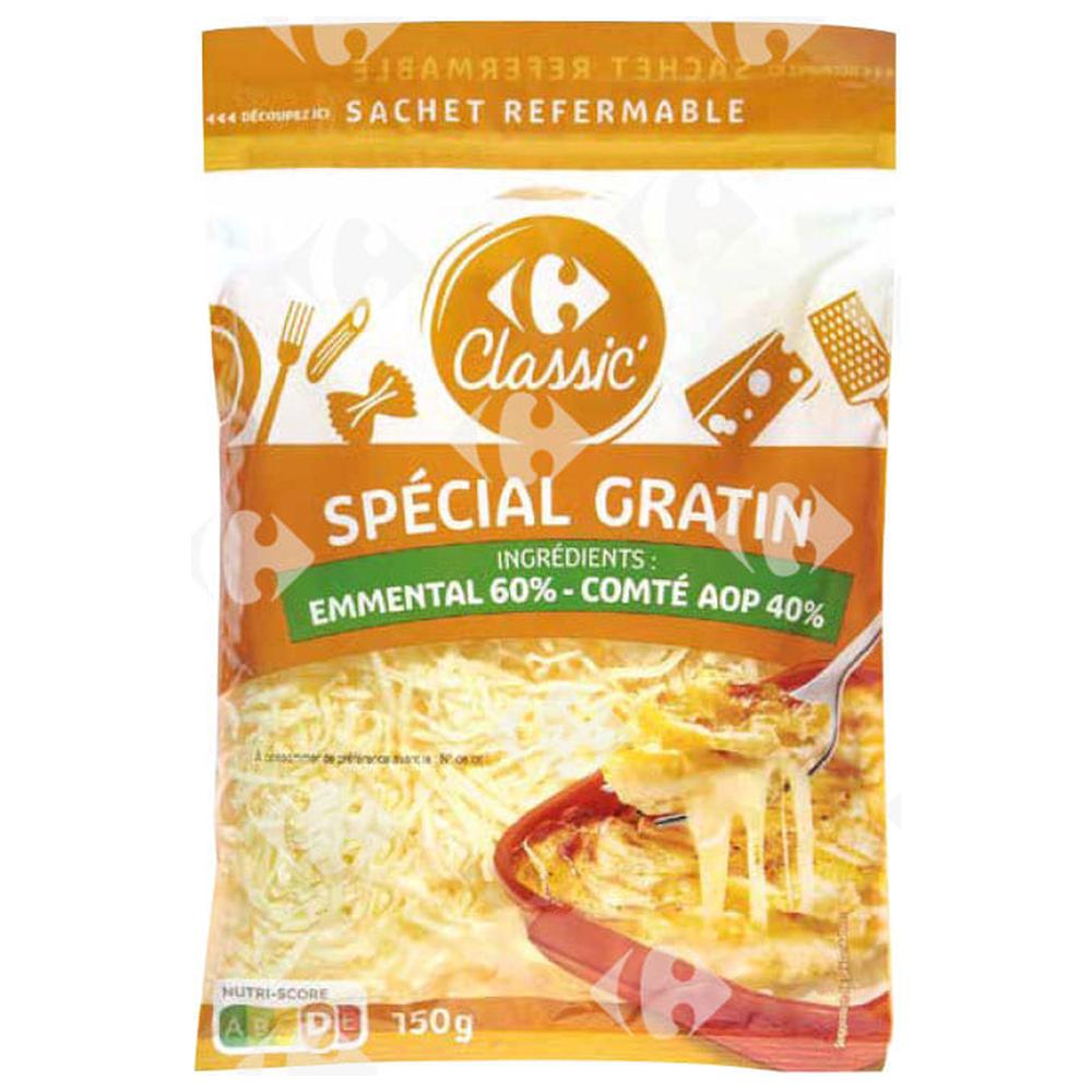 Fromage Râpé Spécial Gratin Carrefour 150g.