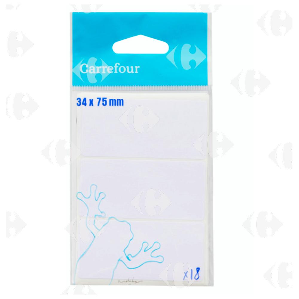 [367718] Étiquettes Blanches Carrefour 34x75mm 18 unités