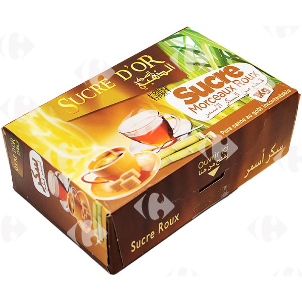 [385629] Sucre Roux en Morceaux Boîte Sucre D'Or 1kg