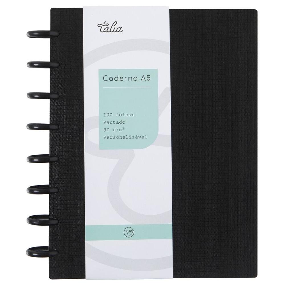 [718757] Carnet Smart A5 Noir Talia 21x14,8x1,5cm 100 feuilles