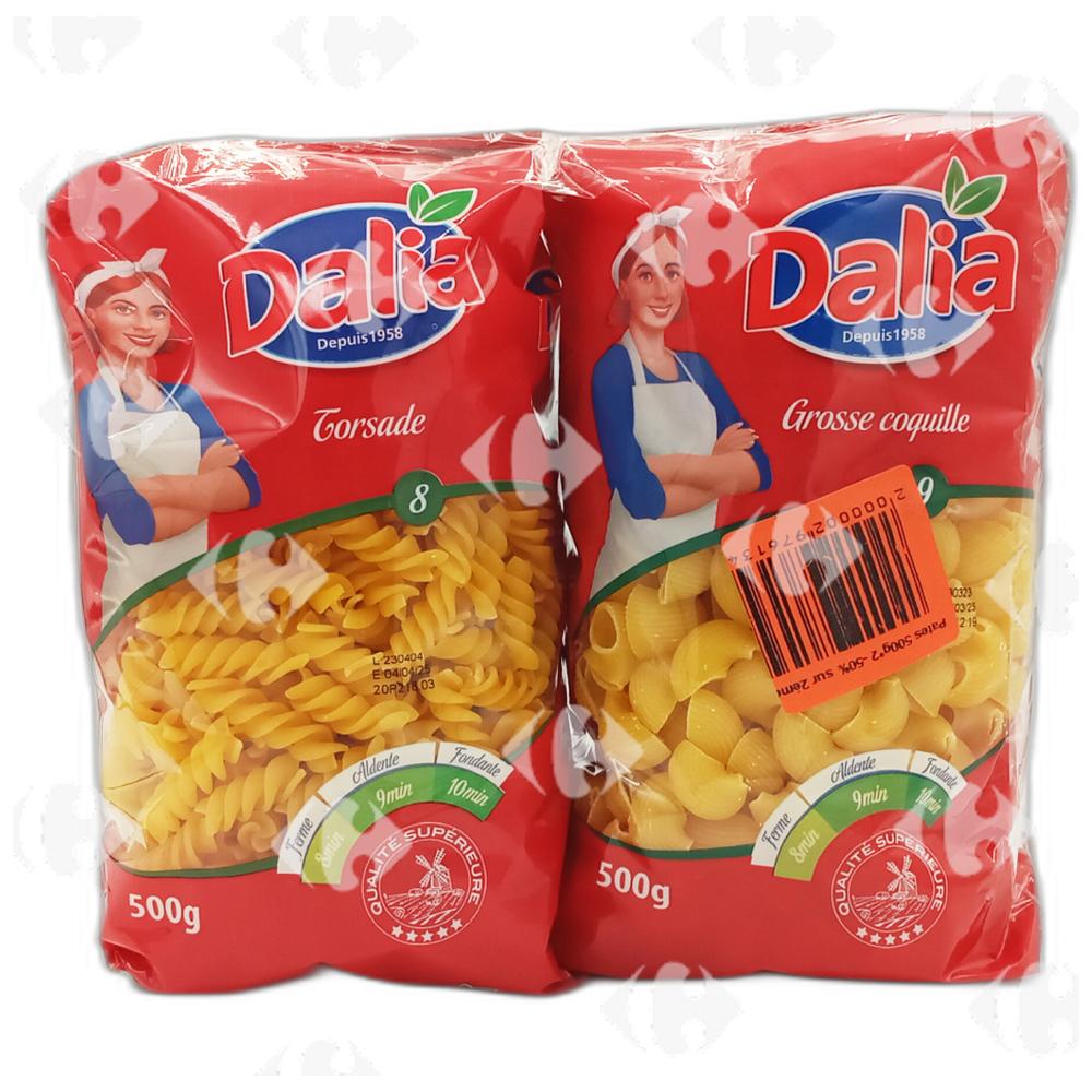 Lot Pâtes Dalia 2x500g (2ème à -50%).