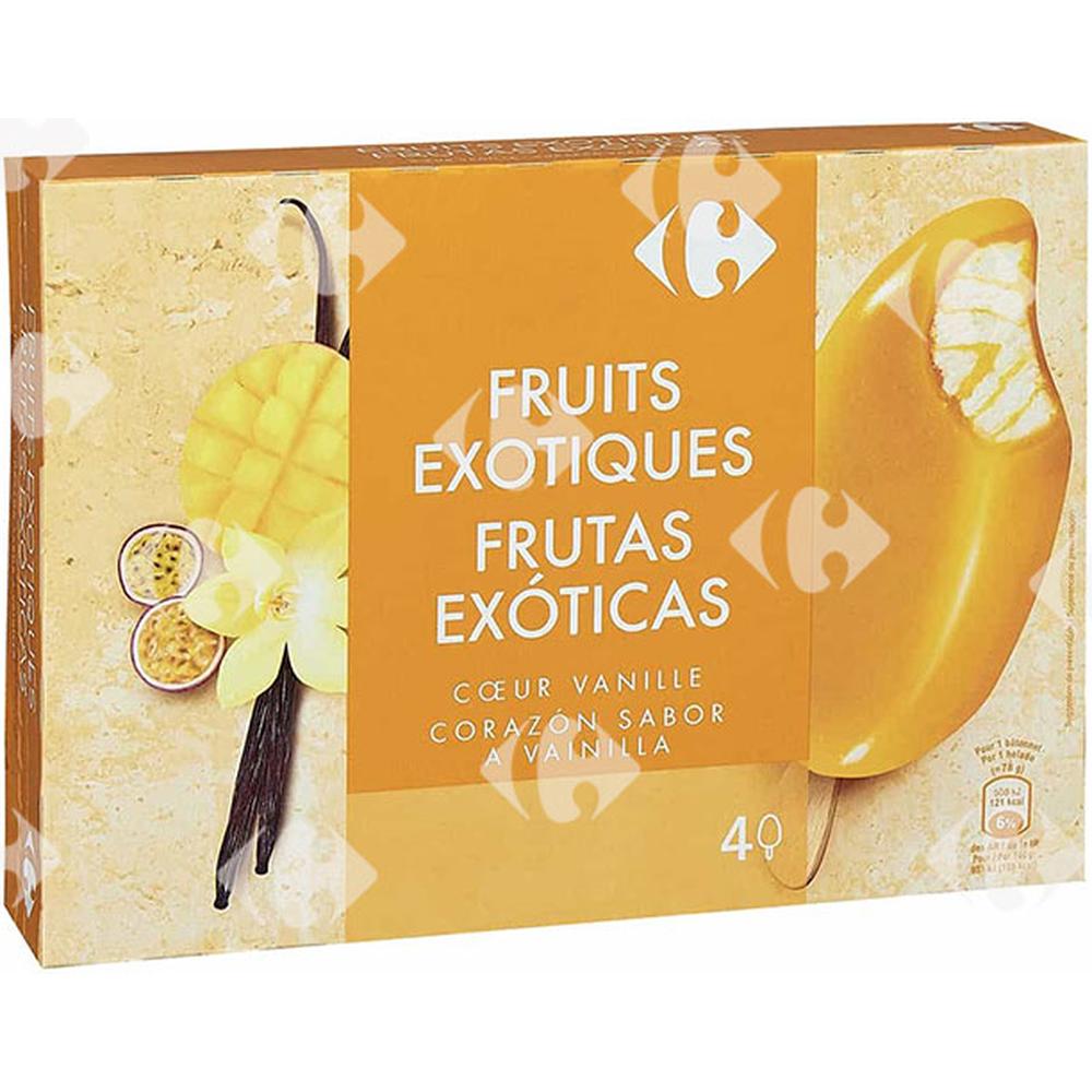 [534748] Bâtonnets de Glace Fruits Exotiques Carrefour 4x100ml.
