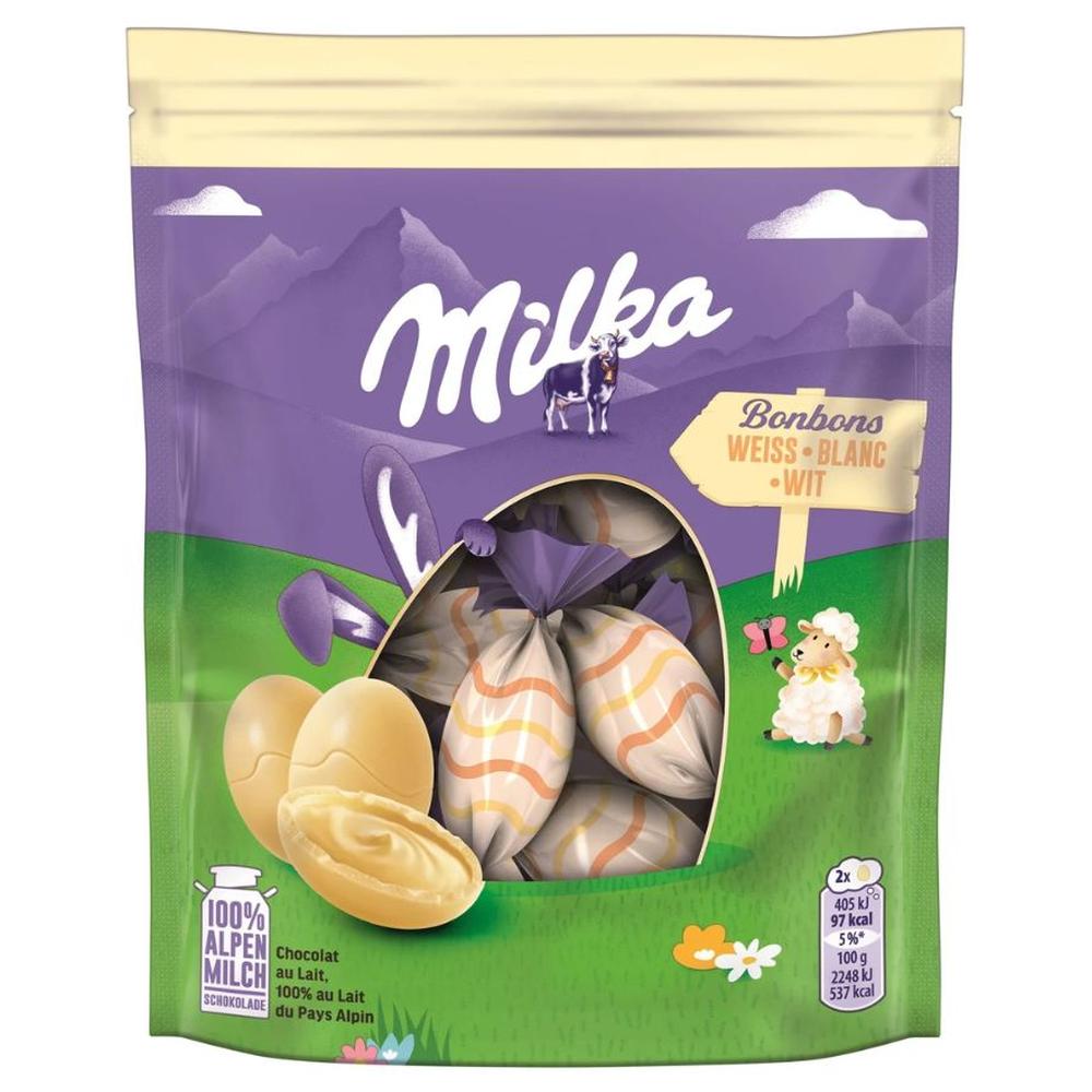 [730587] Sachet Bonbons Chocolat Blanc Milka 90g