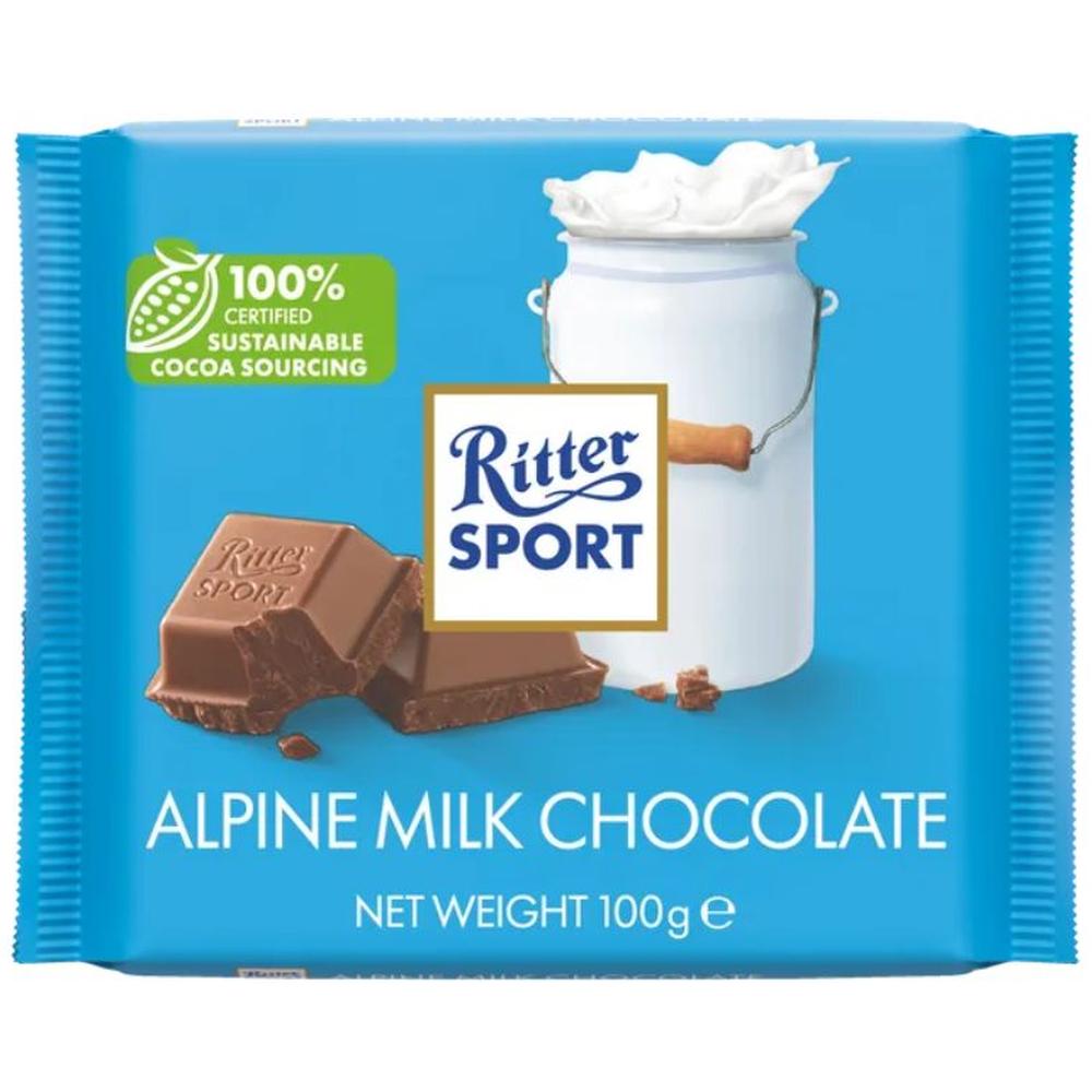 [718486] Tablette de Chocolat au Lait Alpine Ritter Sport 100g