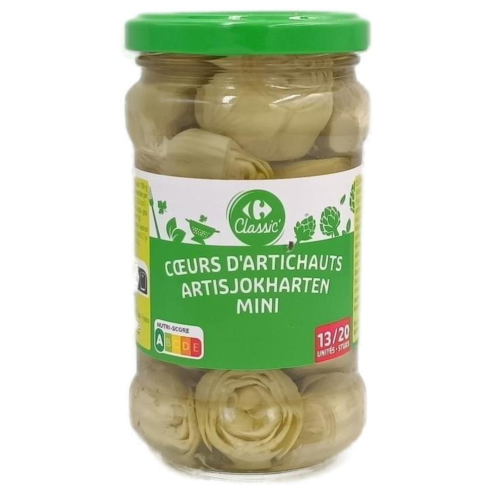 [704907] Bocal de Mini Cœurs d'Artichauts Carrefour 280g.