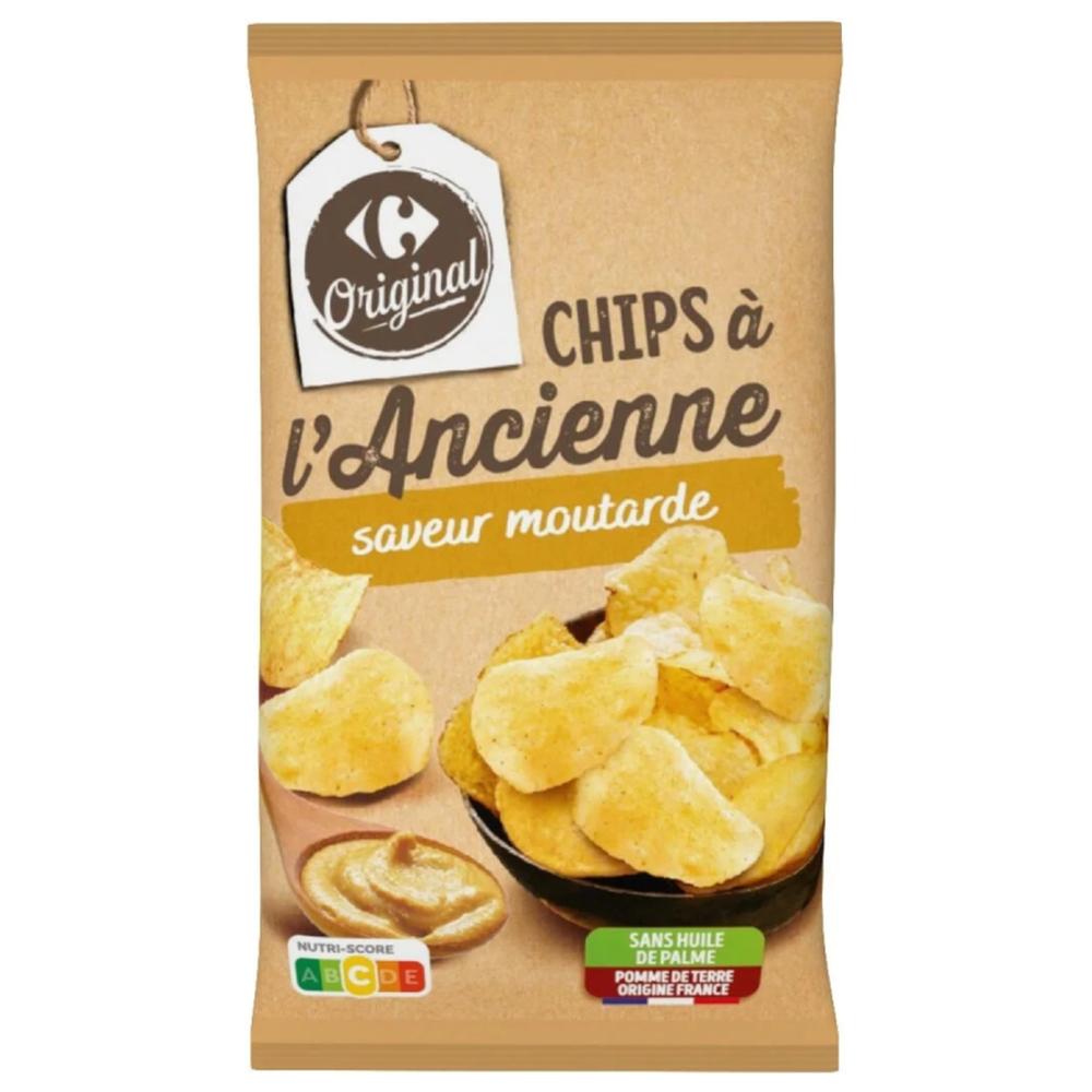 Chips à l'Ancienne Saveur Moutarde Carrefour 150g