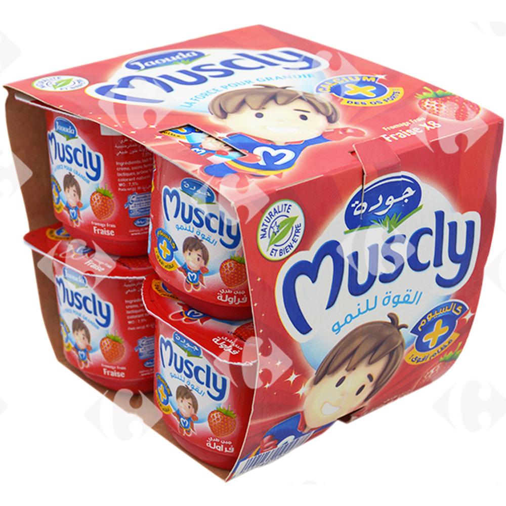 [182439] Fromage Frais Fraise Muscly Jaouda 8x80g.