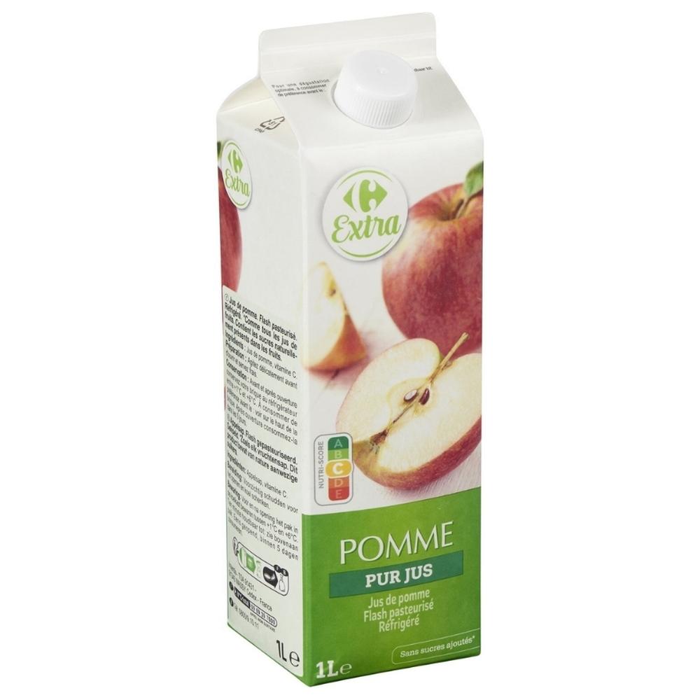 Brique de Pur Jus de Pomme Carrefour Extra 1L.