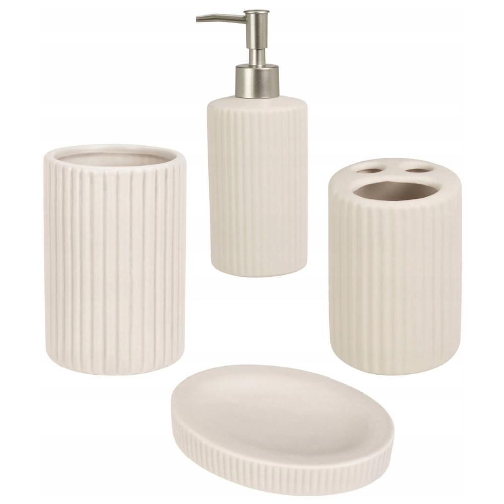 [709011] Set d'Accessoires Salle de Bain en Dolomite 4 pièces.