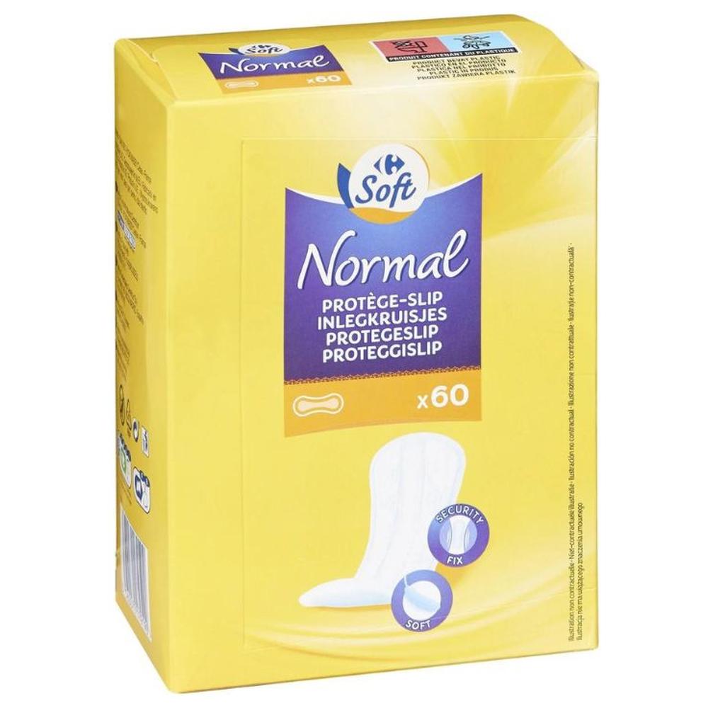 [185195] Protège-slip Plié Normal Carrefour Soft 60 unités