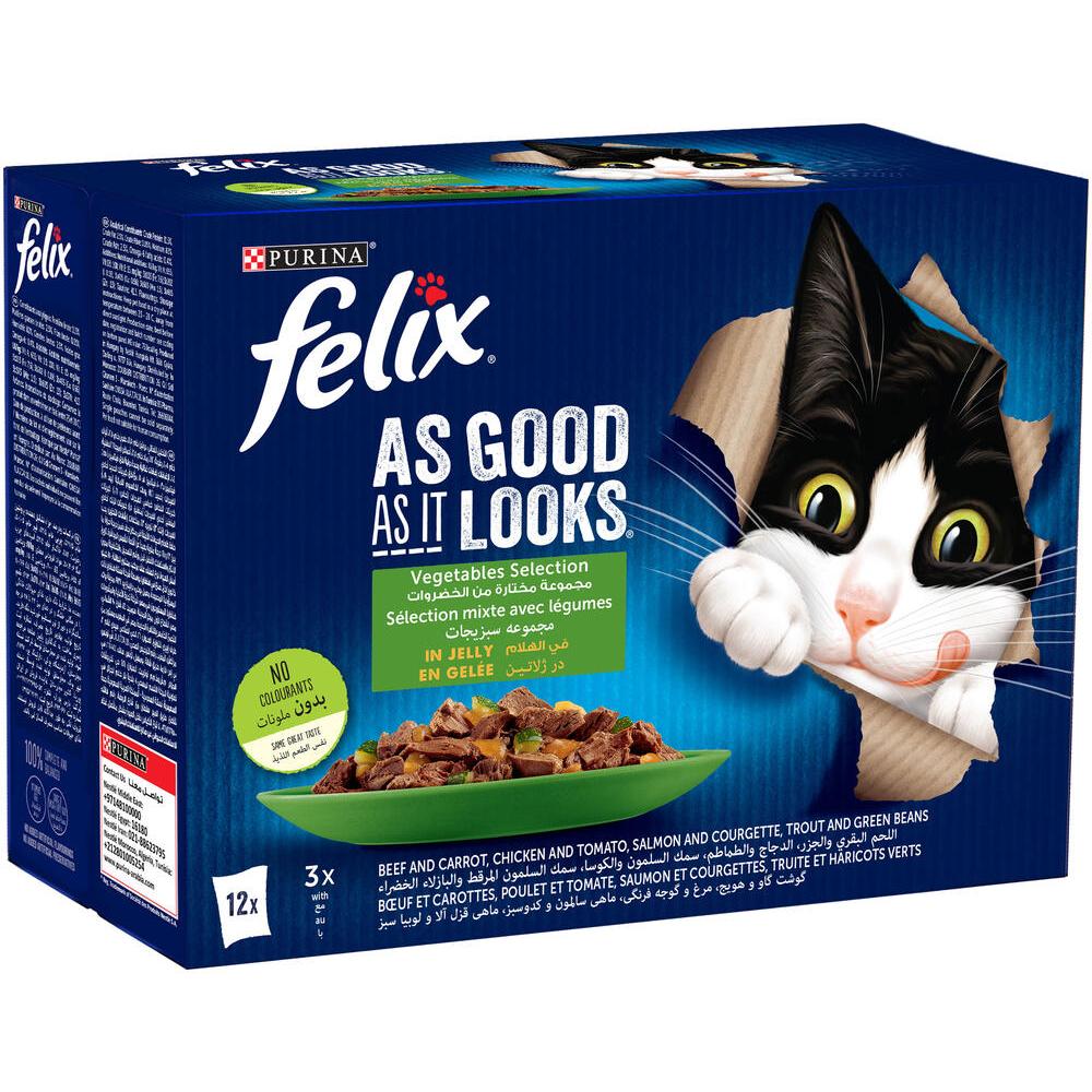 [681081] Pochons Chat Boeuf Felix 12 unités de 85g
