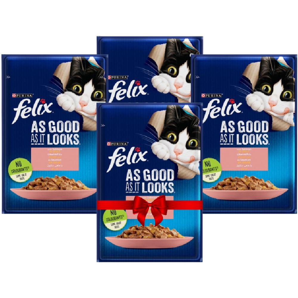 Lot Pochons Chat Poulet Felix 85g 3 unités + 1 Gratuit