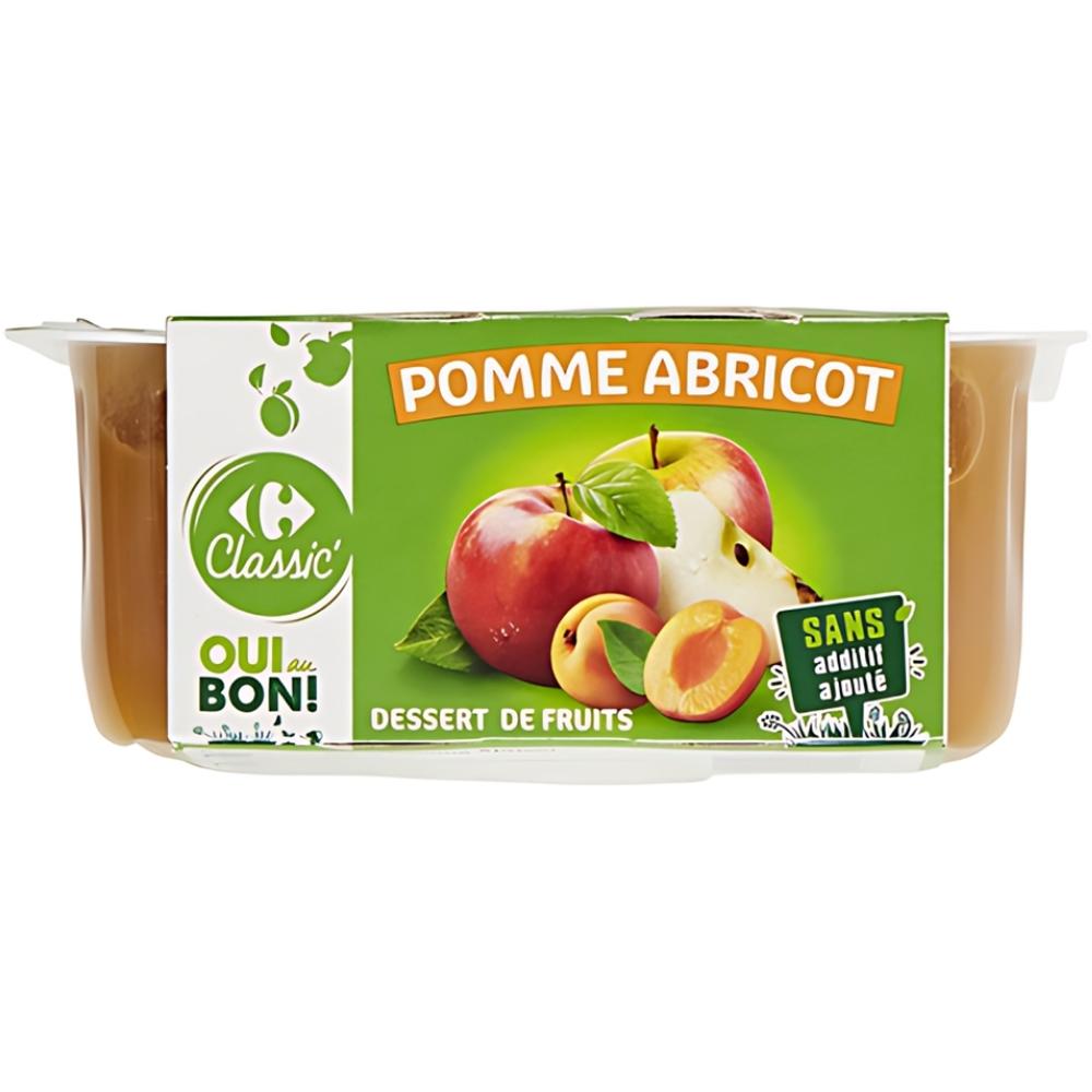 [704908] Compote Pomme et Abricot Carrefour Classique 100g 4 unités