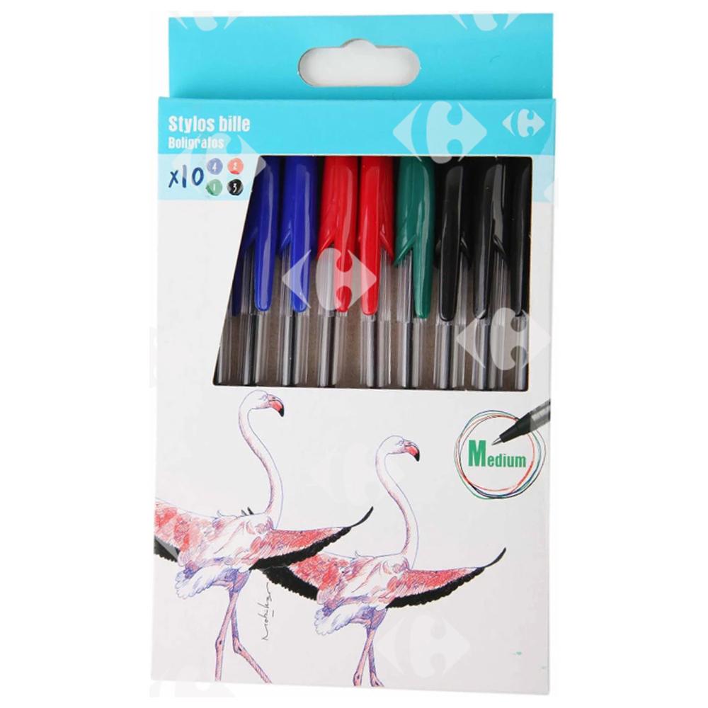 Stylo à Bille Assortis Carrefour 10 unités